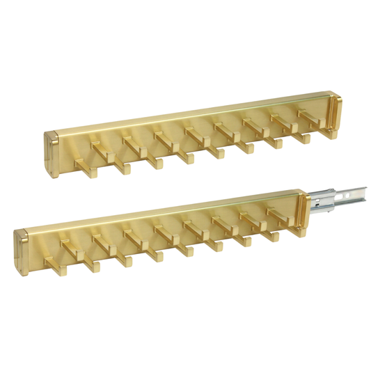 Matte Brass Pullout Tie Rack