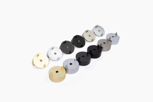 Round Matte Brass Closet Rod End Supports