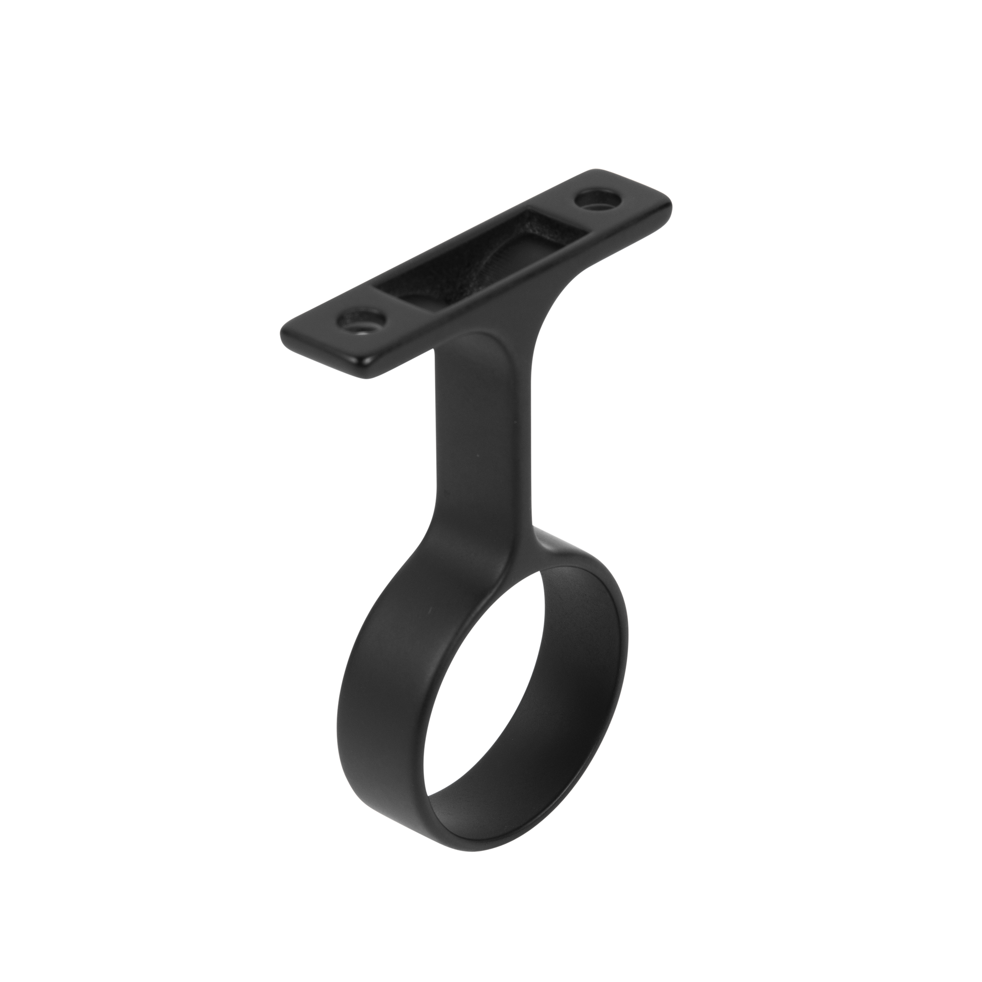 Round Matte Black Closet Rod Center Support