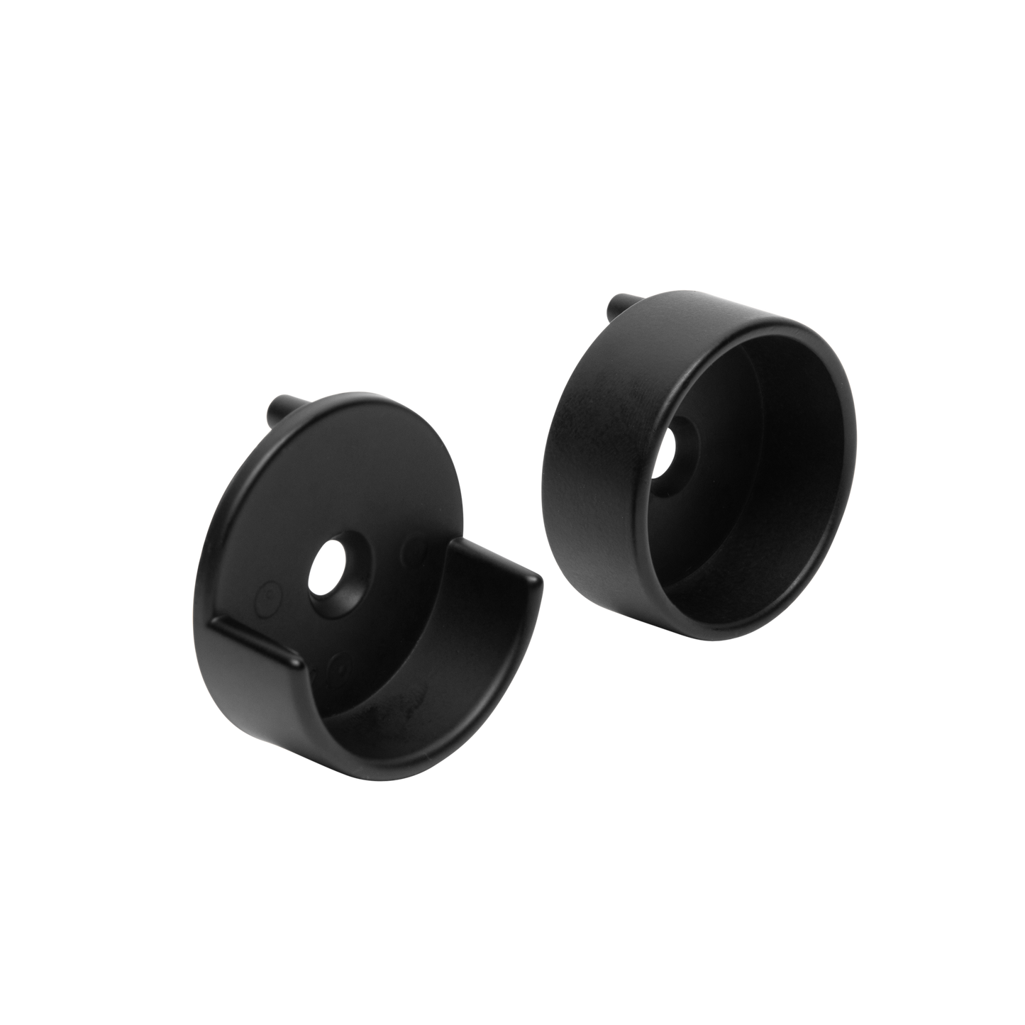 Round Matte Black Closet Rod End Supports