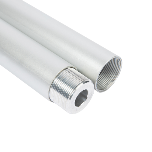 Round Matte Aluminum Threaded Closet Rod Kit | 1-5/16