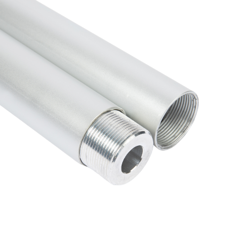 Round Matte Aluminum Threaded Closet Rod