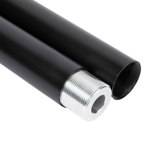 Matte Black Threaded Closet Rod, 1-5/16
