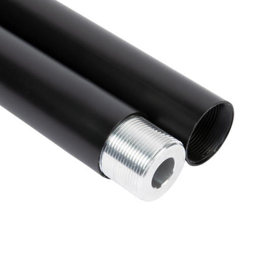 Round Matte Black Threaded Closet Rod