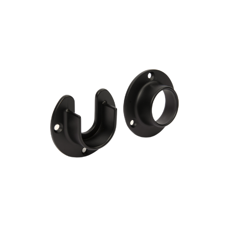 Round Oil-Rubbed Bronze Closet Rod Screw-In End Supports