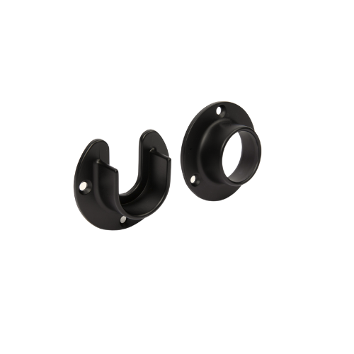 Round Oil-Rubbed Bronze Closet Rod Screw In End Supports