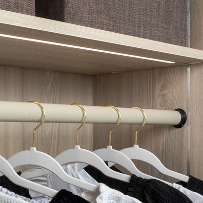 Round Oyster Leather Closet Rod