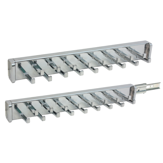 Polished Chrome Pullout Tie Rack