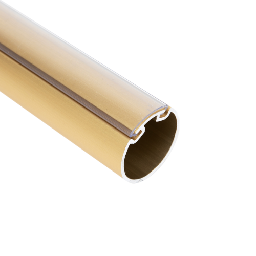 Round Matte Brass Capped Closet Rod