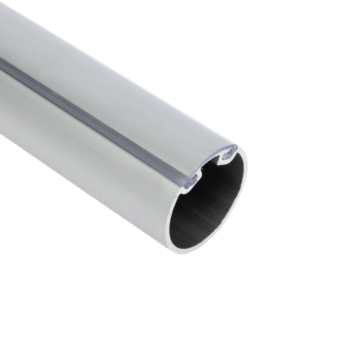 Round Matte Aluminum Capped Closet Rod