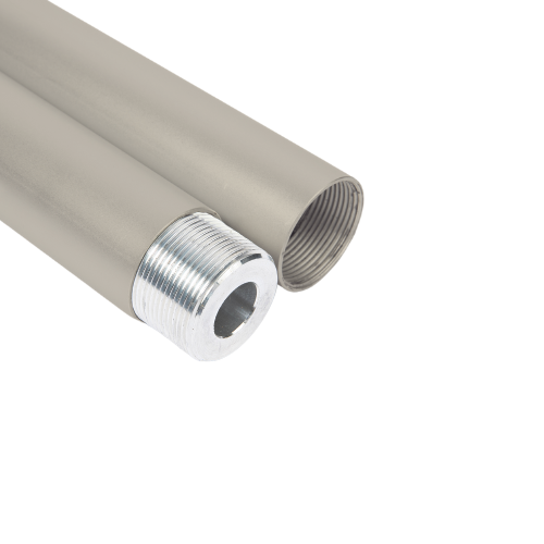 Round Matte Nickel Threaded Closet Rod | 1-5/16
