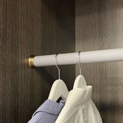 Round Oyster Leather Closet Rod