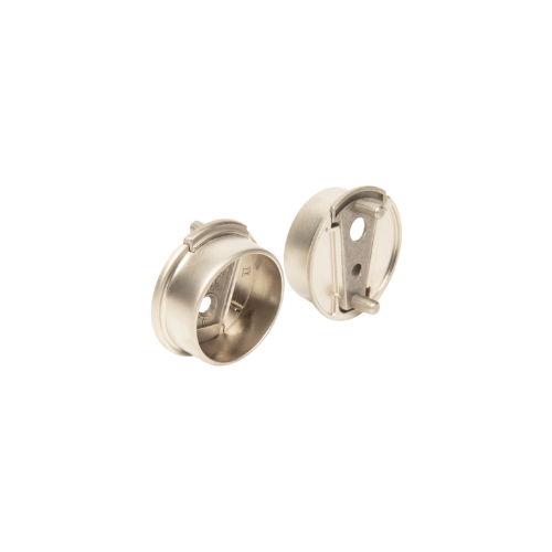 Closed Round Rod End Support Set, Matte Nickel | 1-5/16
