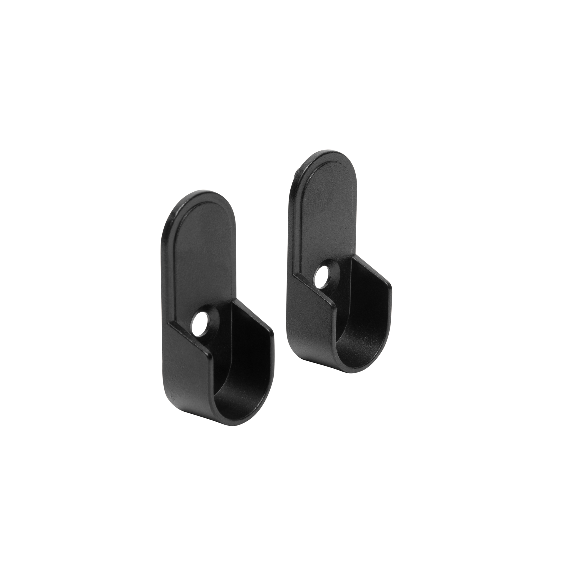 Matte Black Oval Closet Rod End Supports for 30×15mm Rod | 5mm Dowel ...
