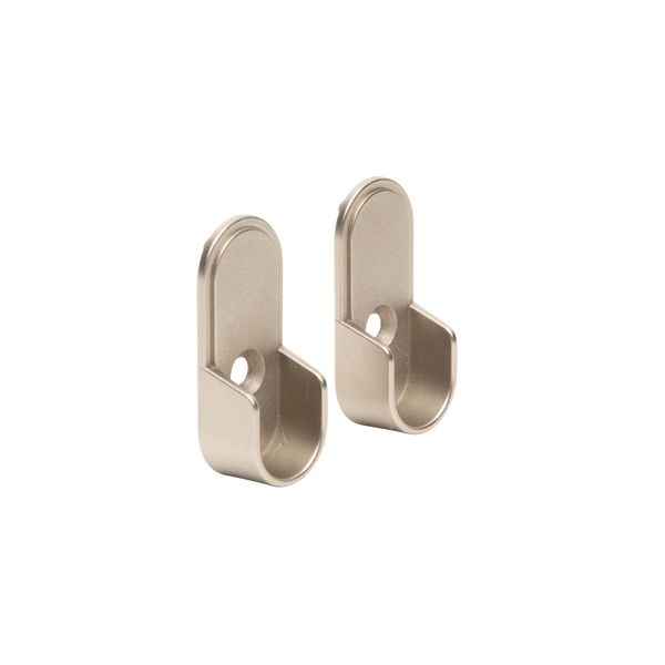 Oval Matte Nickel Closet Rod End Supports | 30×15mm Rod Hardware | 5mm ...