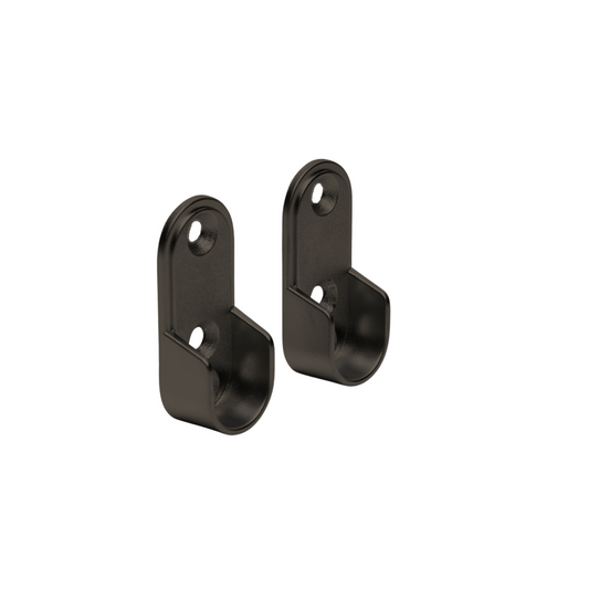 Oval Oil-Rubbed Bronze Closet Rod Screw-In End Supports