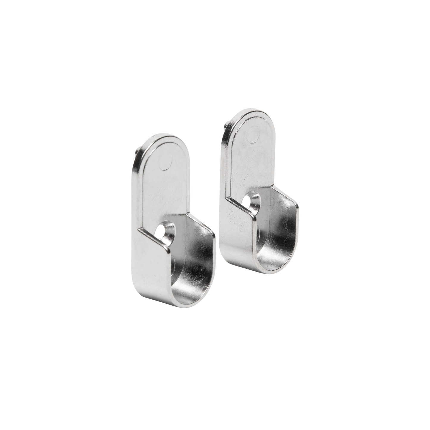 Oval Polished Chrome Closet Rod End Supports