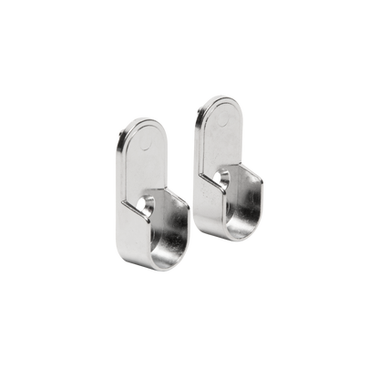 Oval Polished Chrome Closet Rod End Supports
