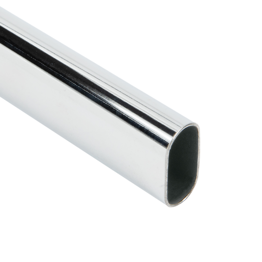 Oval Polished Chrome Closet Rod