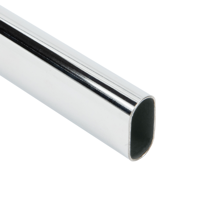 Oval Polished Chrome Closet Rod