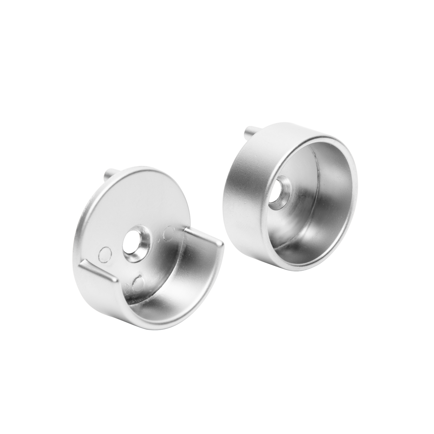 Matte Aluminum Round Rod End Supports | Fits 1-5/16