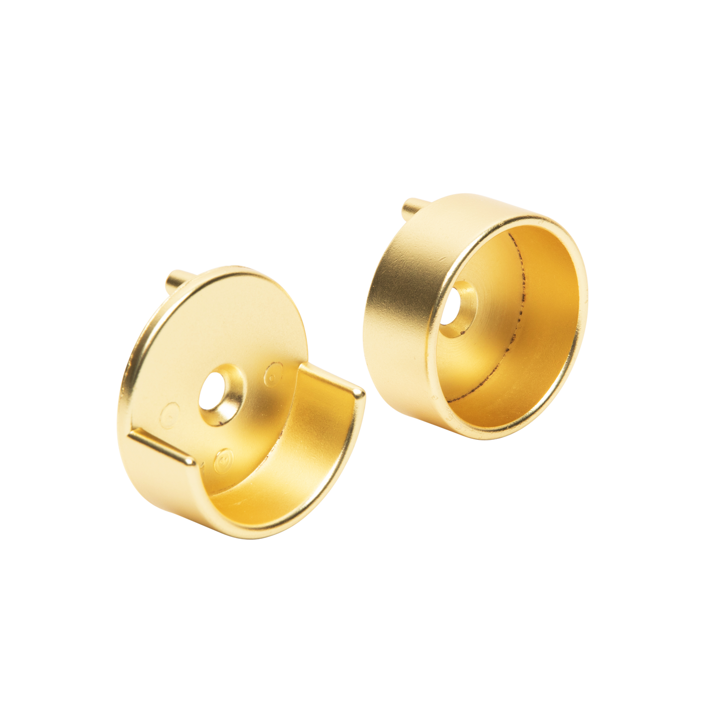 Round Matte Brass Closet Rod End Supports