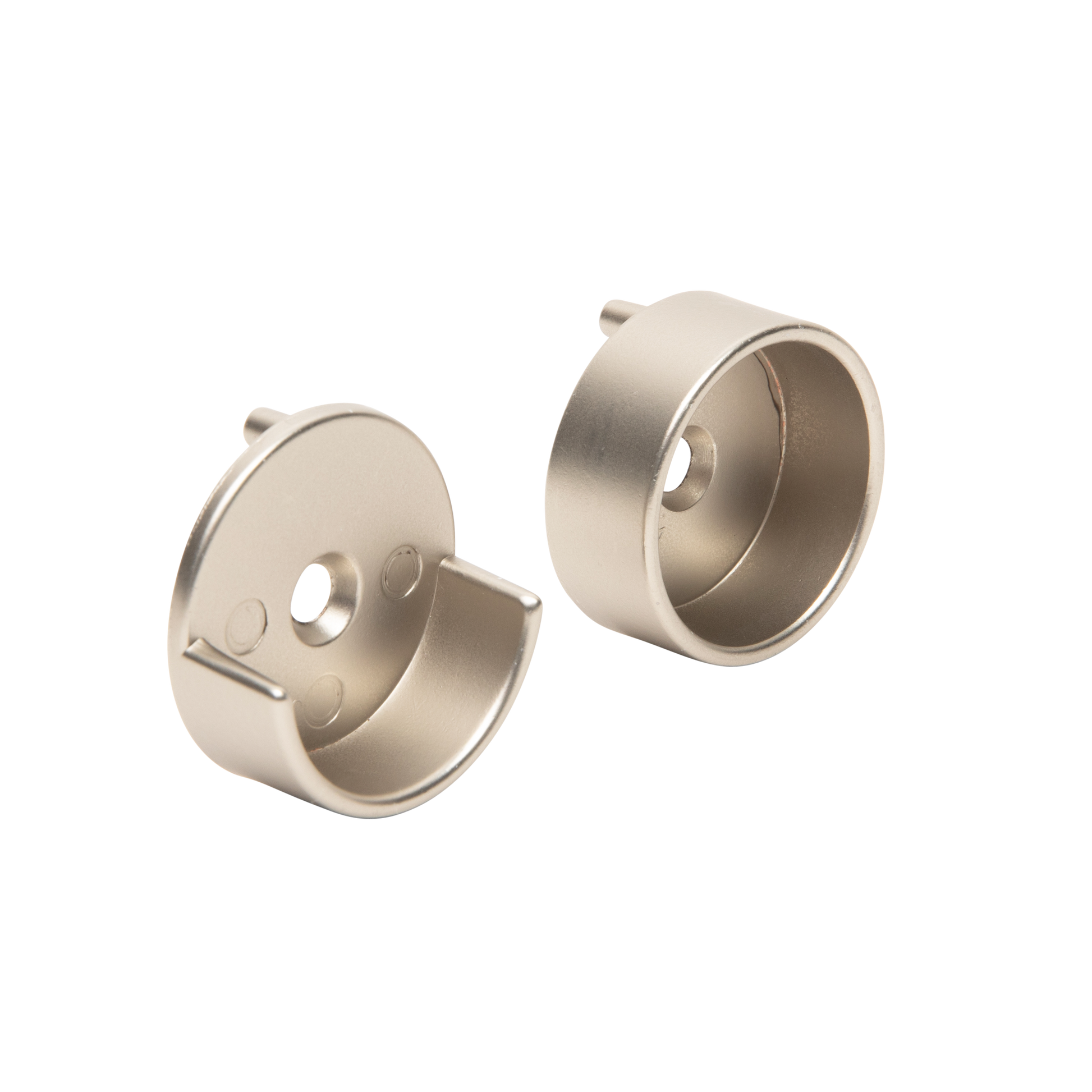 Round Matte Nickel Closet Rod End Supports